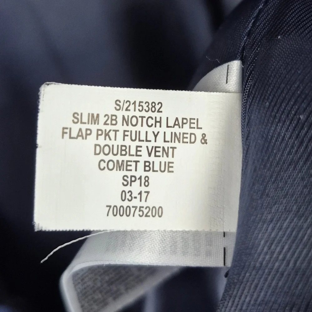 Banana Republic Mens 42R Slim Fit Linen Blazer Comet Blue 2-Button Jacket